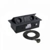 KOMBIBOX + 2xUSB gniazdo blatowe czarne.