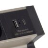 DESK BOX - gniazdo biurowe z 2xUSB, stal drapana - obrazek 3